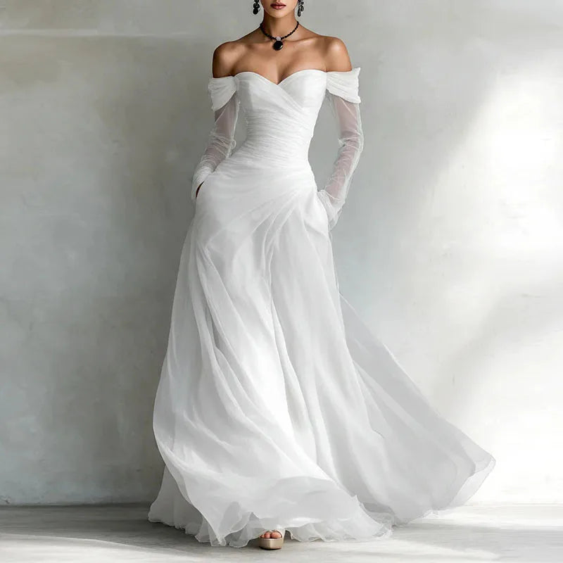 Celestia | Off-Shoulder Tulle Wedding Guest Dress