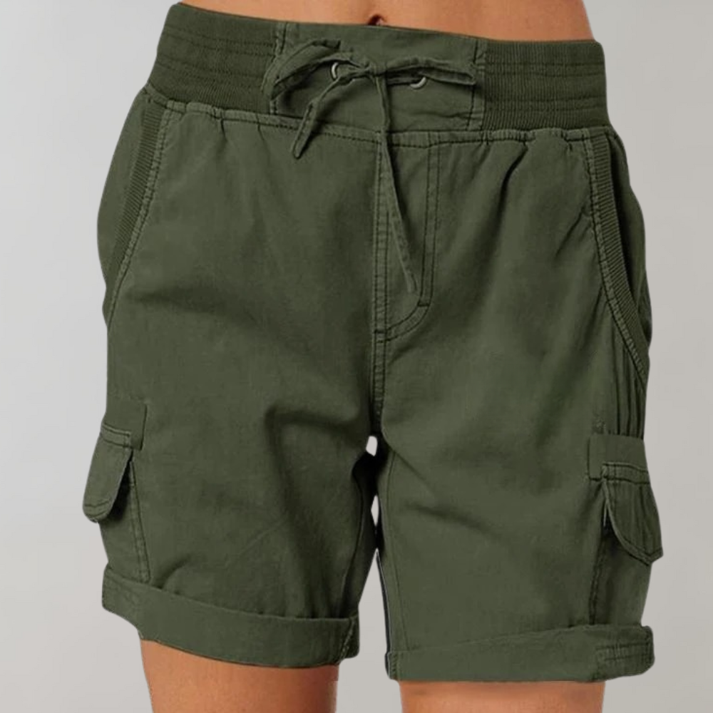 Soleste | High-Waist Casual Cargo Shorts