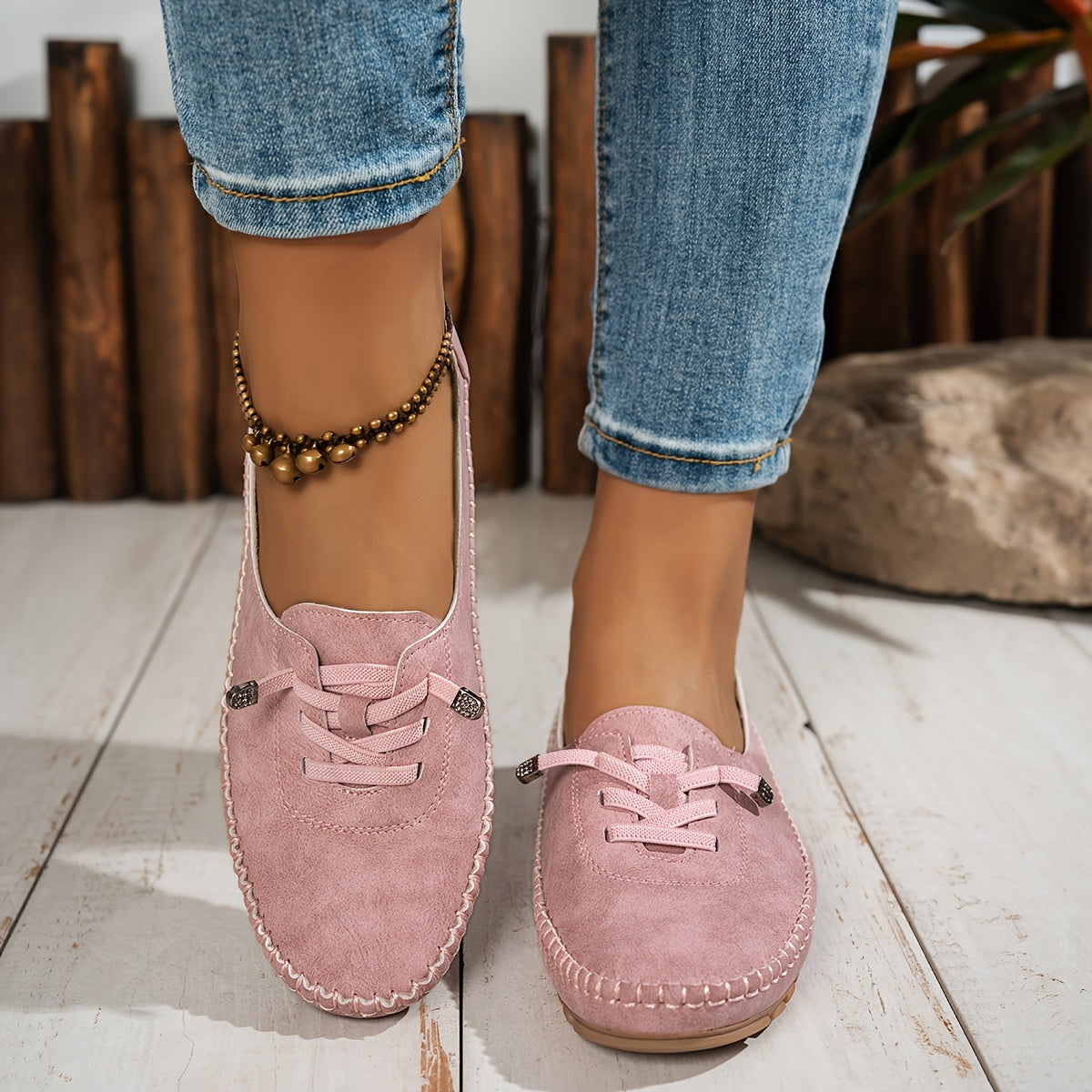 Selene | Casual Suede Lace Up Loafers for Women
