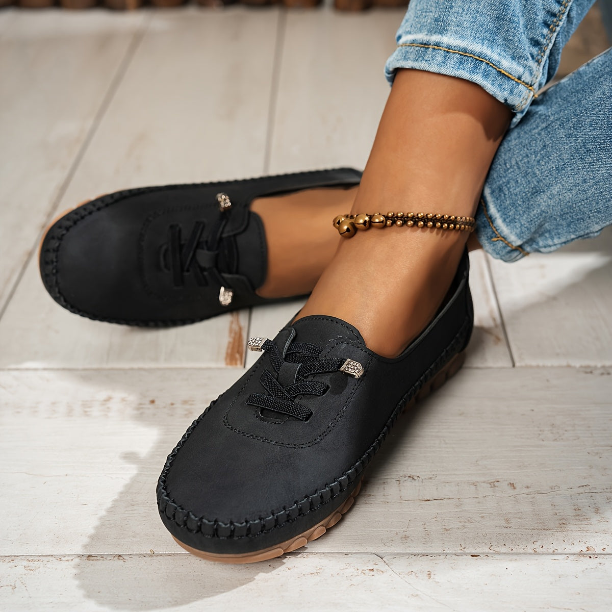 Selene | Casual Suede Lace Up Loafers for Women