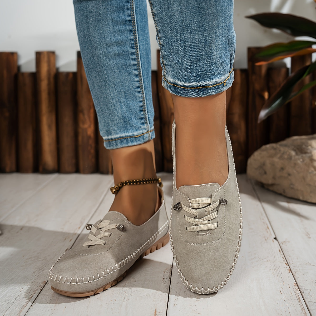 Selene | Casual Suede Lace Up Loafers for Women