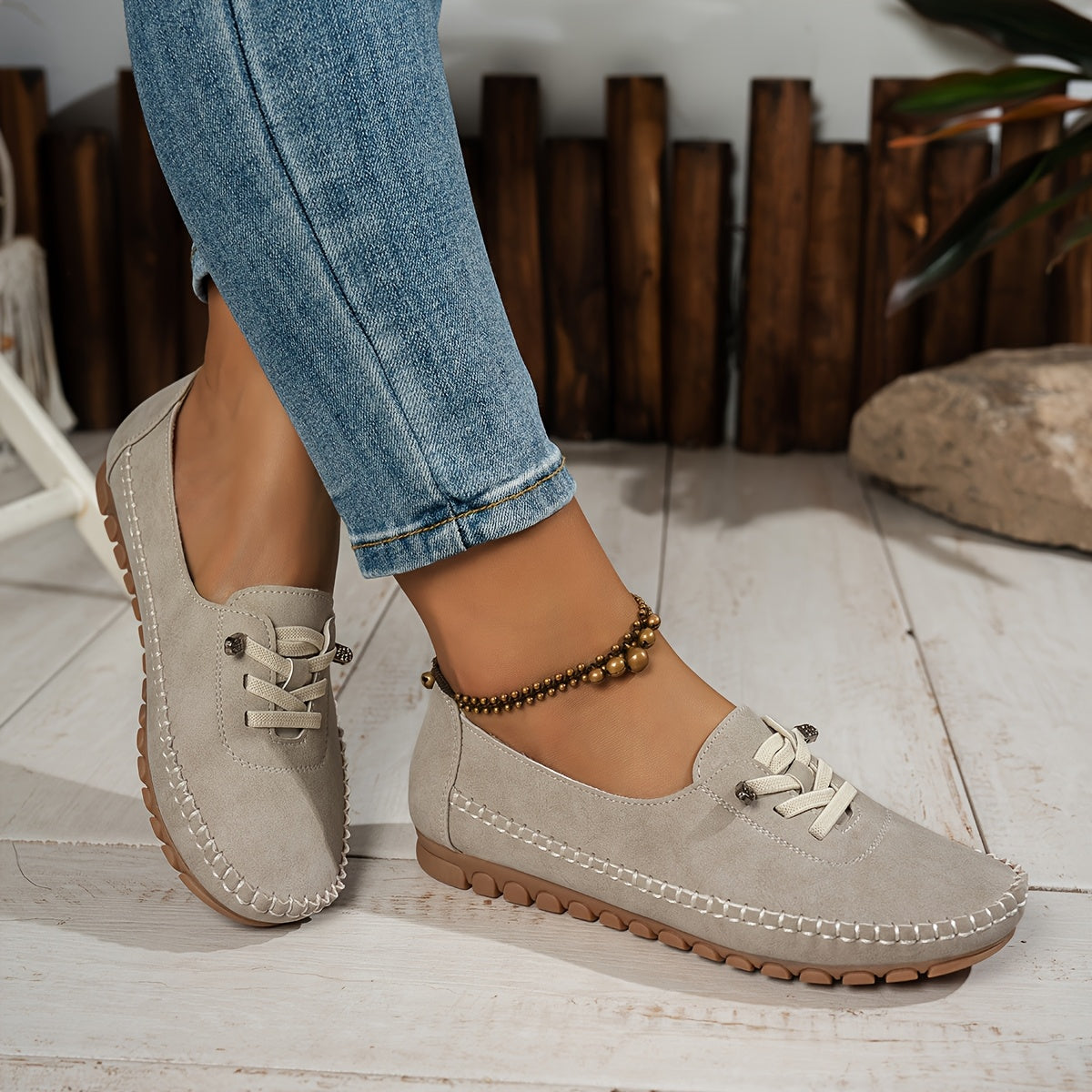 Selene | Casual Suede Lace Up Loafers for Women