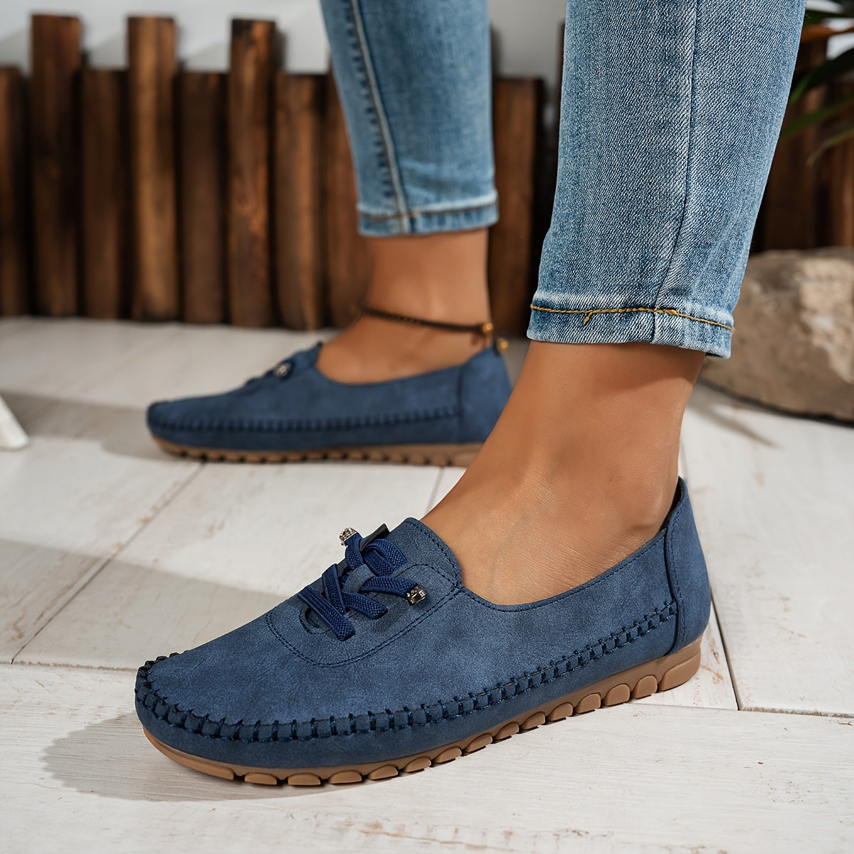 Selene | Casual Suede Lace Up Loafers for Women