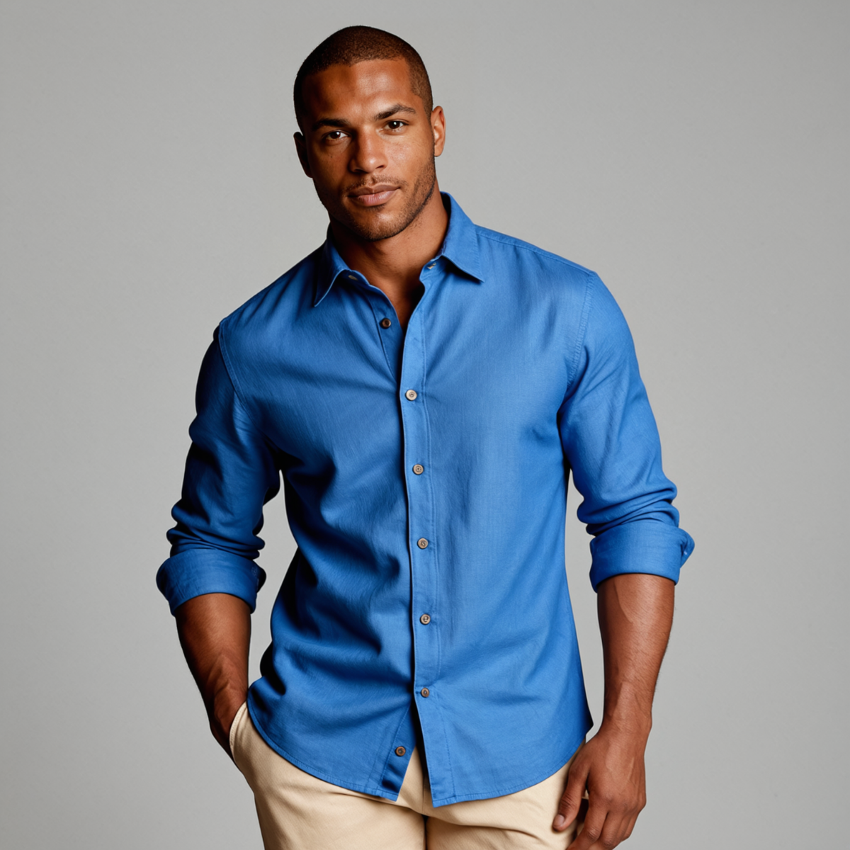 Tropez | Men's Long Sleeve Linen Button Up Shirt