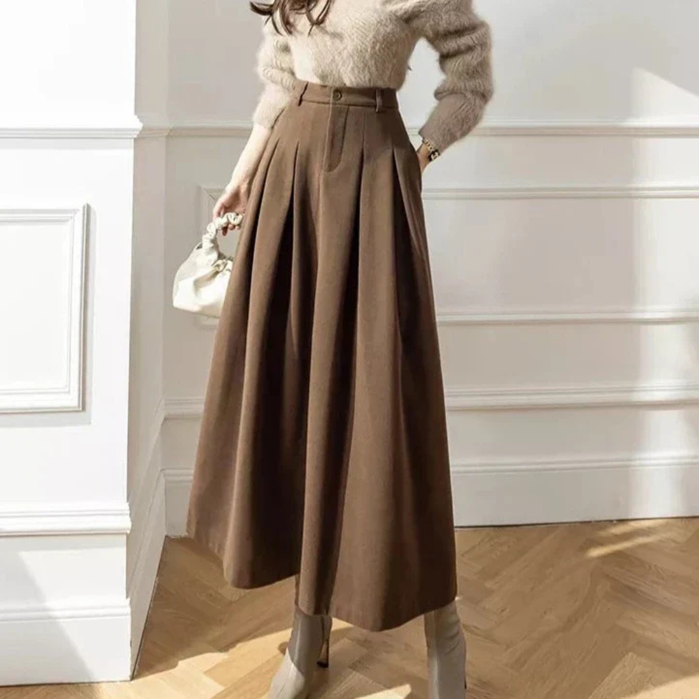 Vespera | High Waisted A Line Maxi Skirt