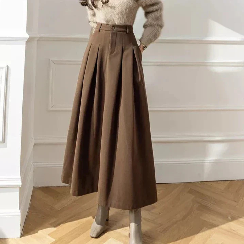Vespera | High Waisted A Line Maxi Skirt