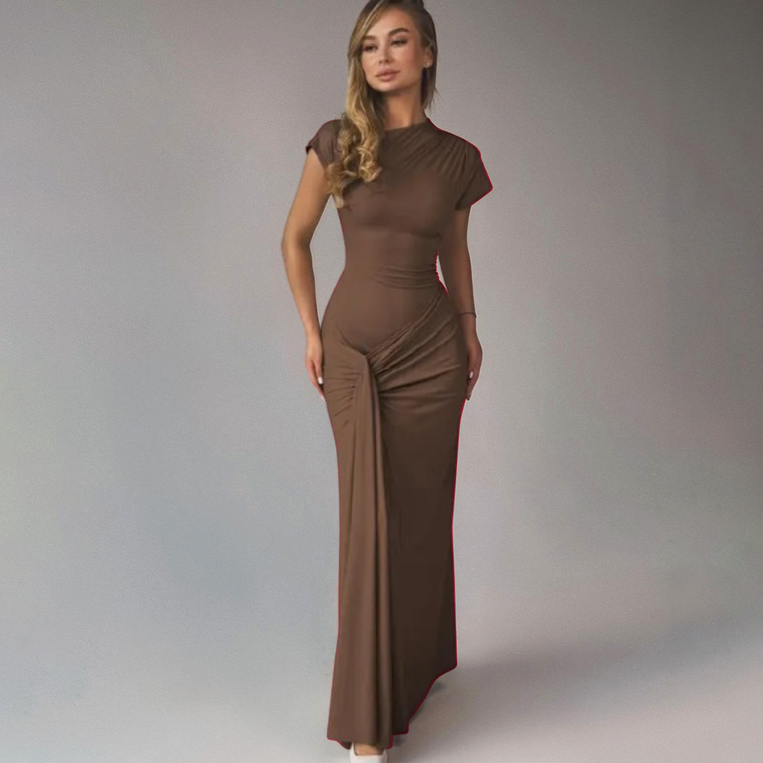 LOLA™ - Elegant Wrap Ruched Bodycon Formal Dress
