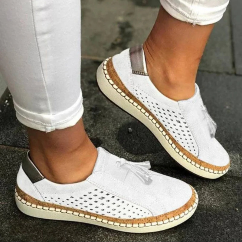 Savina | Perforated Tassel Slip-On Loafers