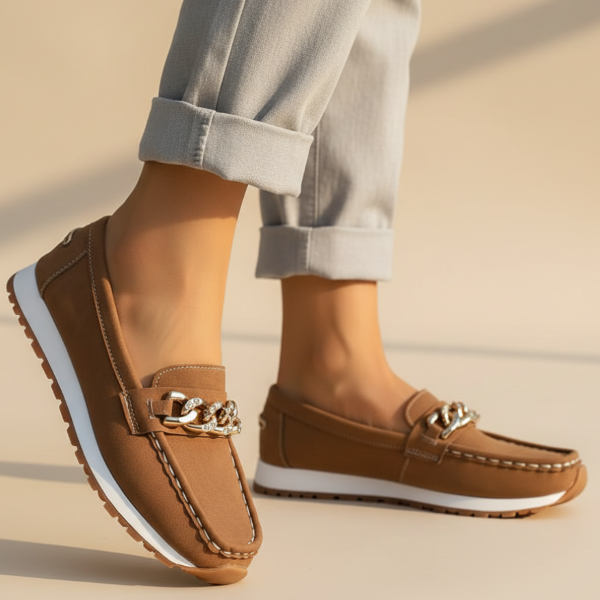 Virelle | Chain Detail Slip-On Loafers
