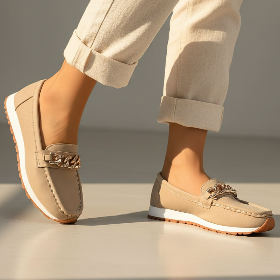 Virelle | Chain Detail Slip-On Loafers