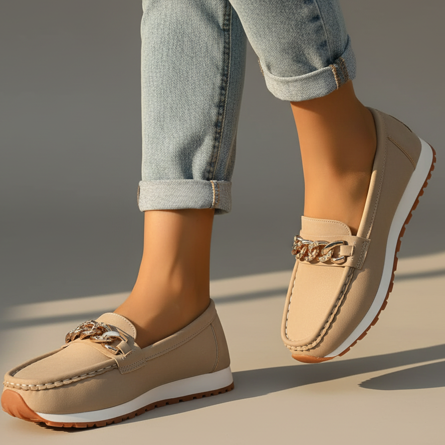Virelle | Chain Detail Slip-On Loafers