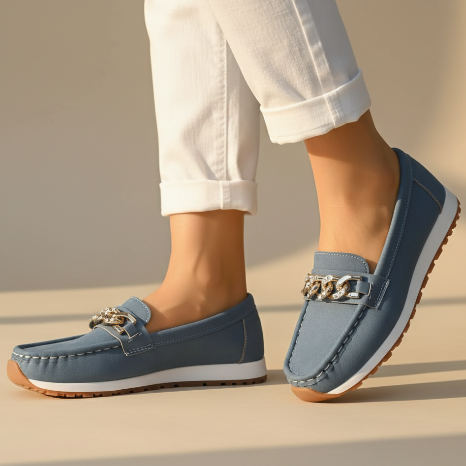 Virelle | Chain Detail Slip-On Loafers
