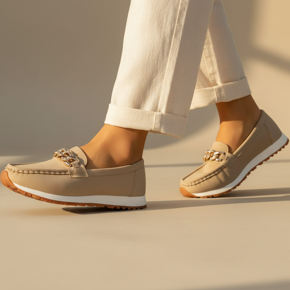 Virelle | Chain Detail Slip-On Loafers