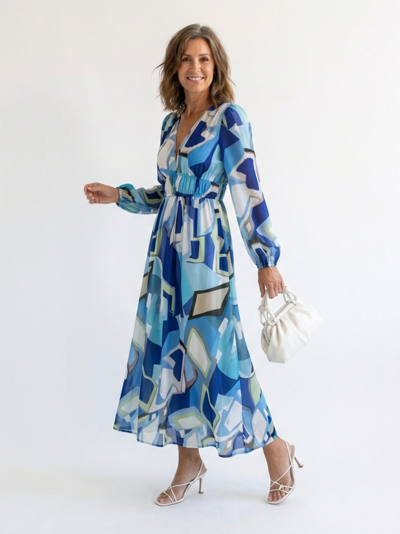 Seraphina | Floral Chiffon V Neck Maxi Dress