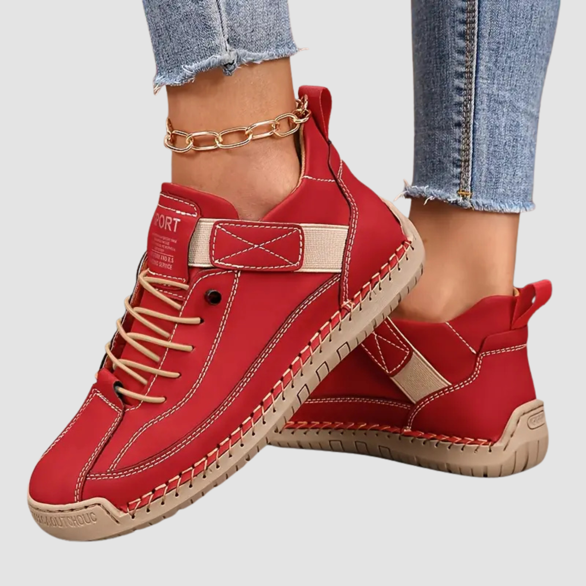 Valentina | Contrast Stitch High-Top Sneakers