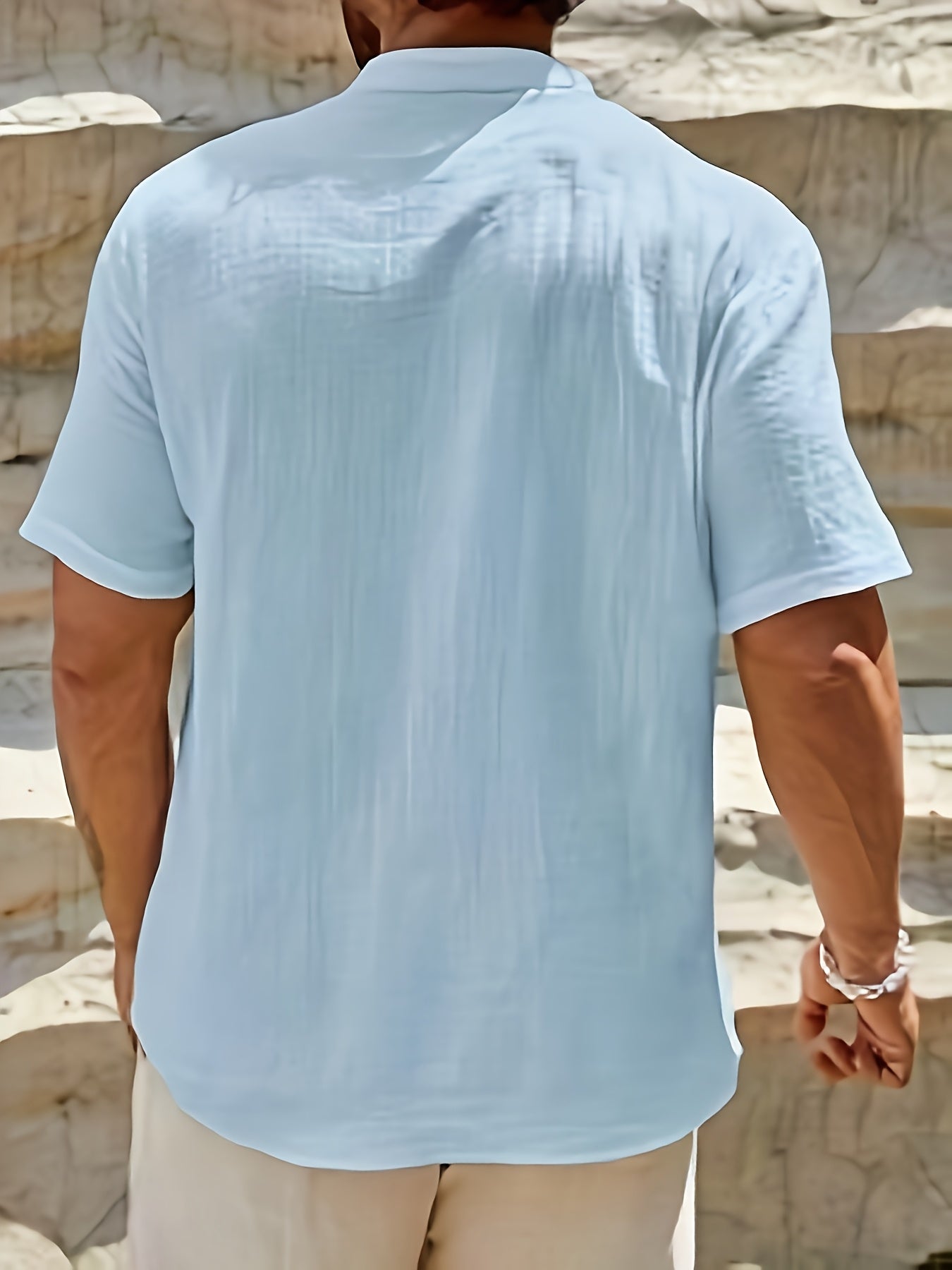 Mateo | Short Sleeve Linen Henley Shirt