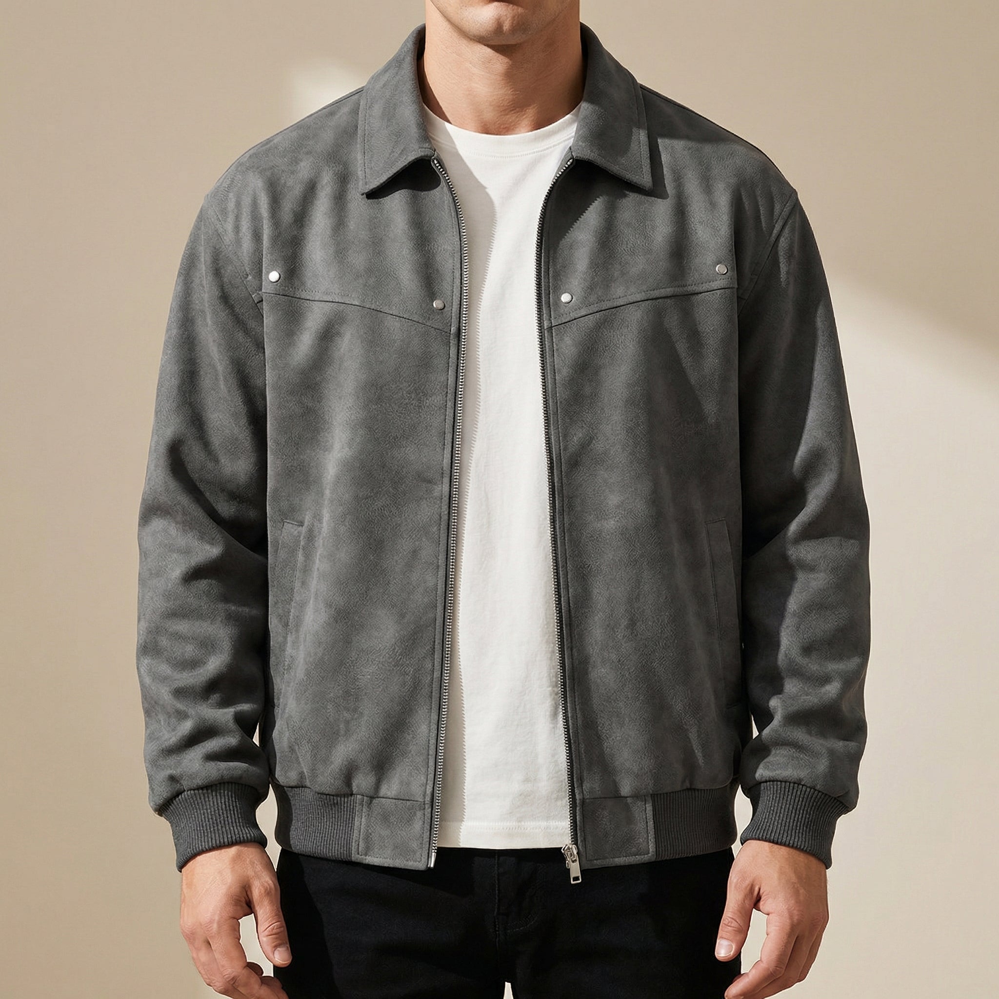 Jacob | Men's Vintage Brown Leather Bomber Jacket