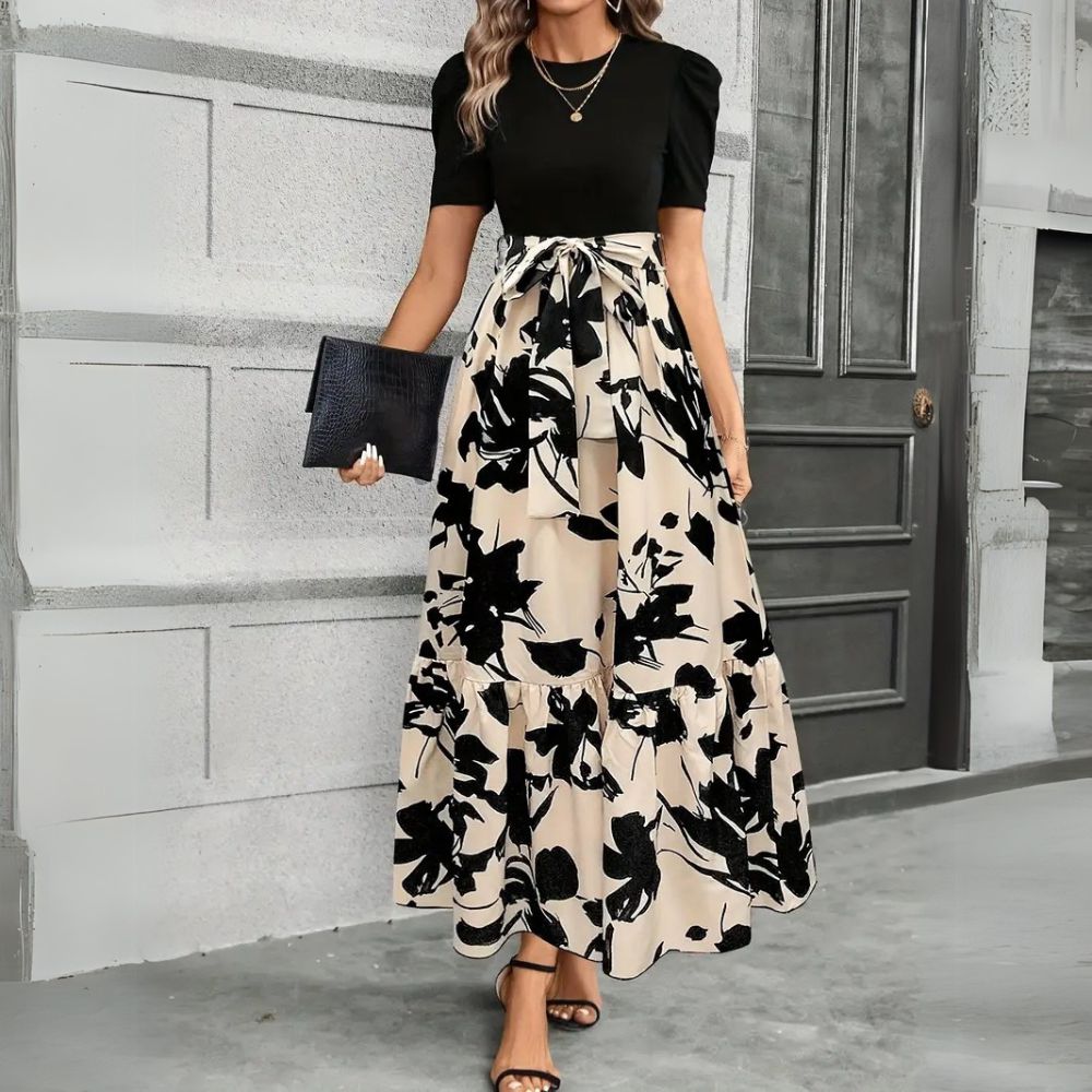 Selena | Floral Maxi Dress with Tiered Skirt