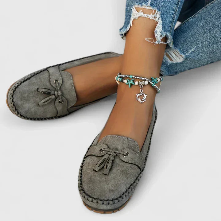 Selene | Suede Tassel Slip-On Loafers