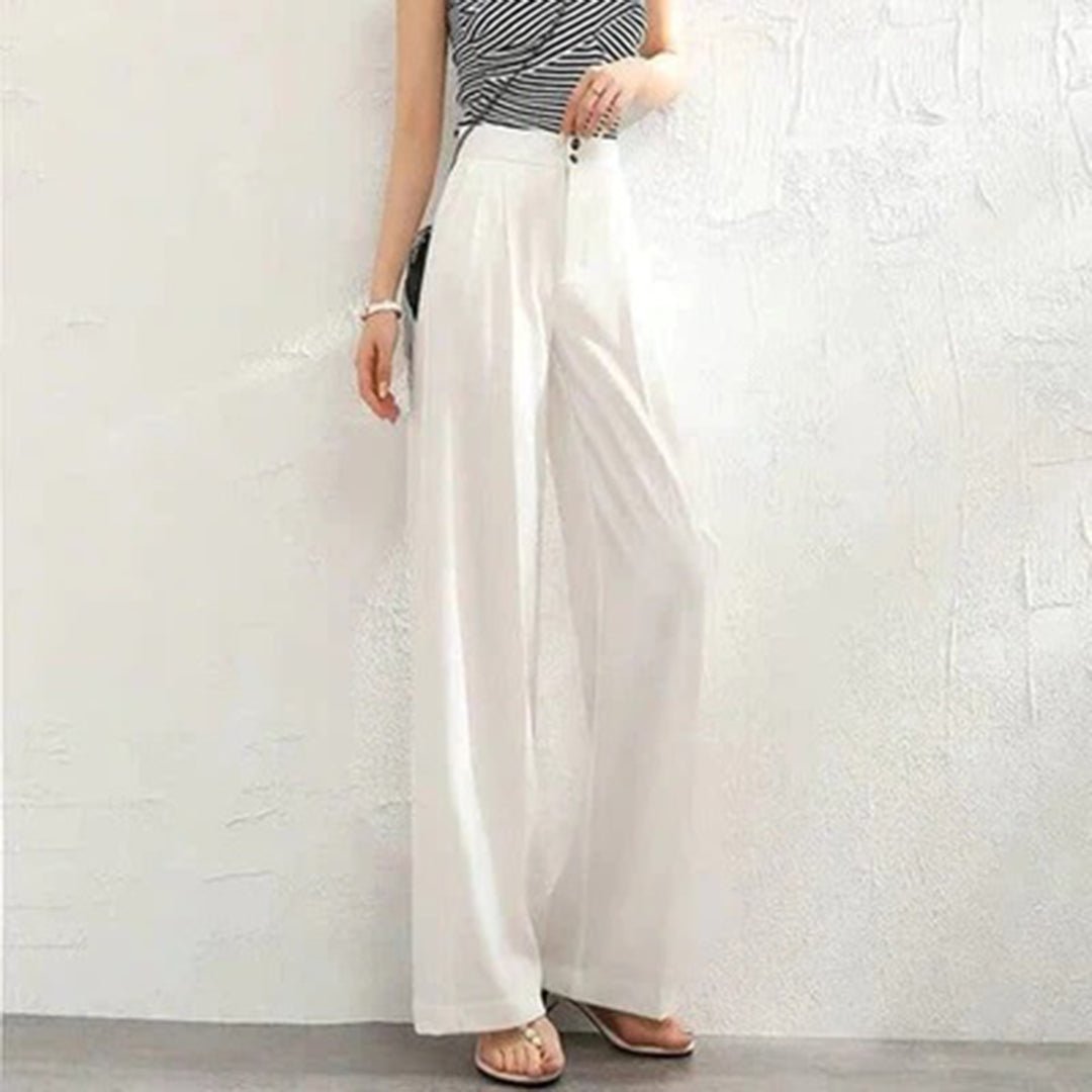 Elowyn | High-Waisted Linen Wide-Leg Trousers