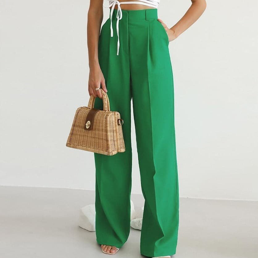 Valera | High-Waisted Pleated Wide-Leg Trousers
