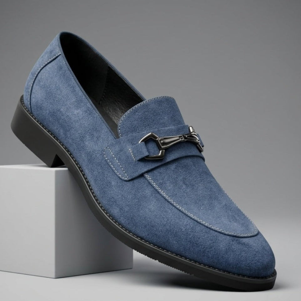 Enzo | Suede Business Casual Loafers with Metal Detail