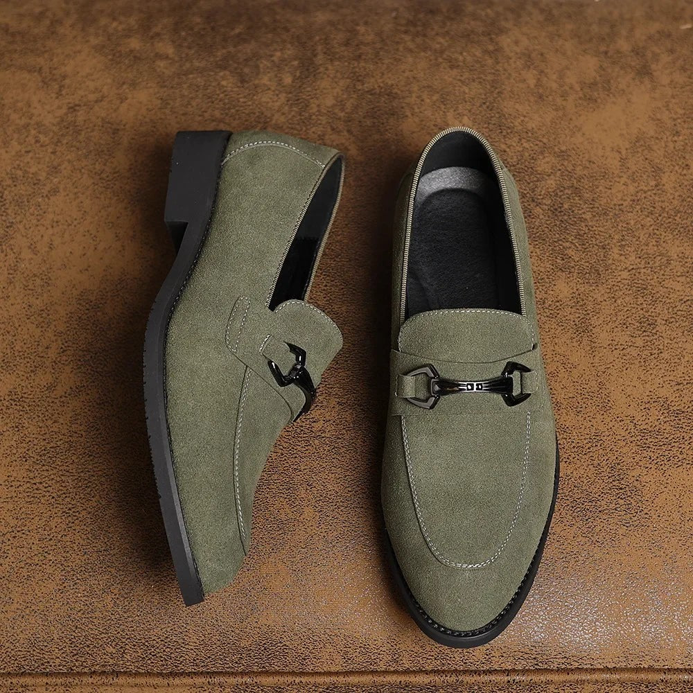 Enzo | Suede Business Casual Loafers with Metal Detail