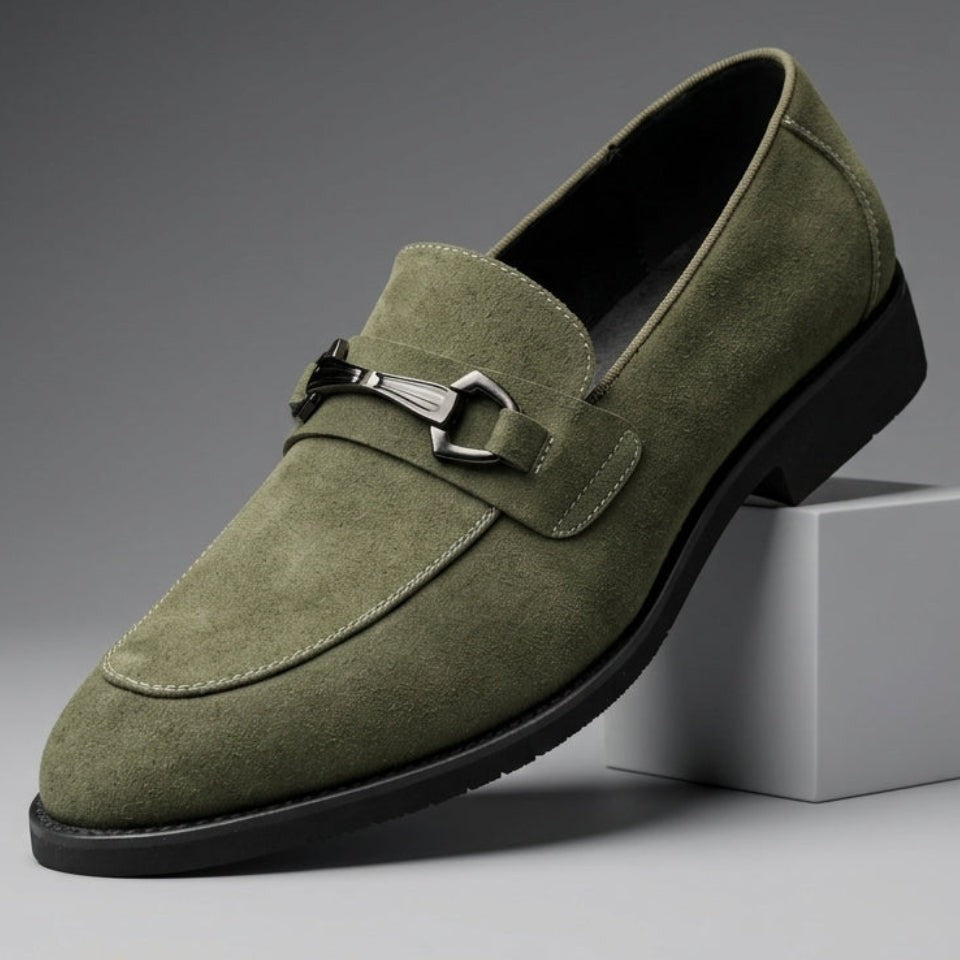 Enzo | Suede Business Casual Loafers with Metal Detail