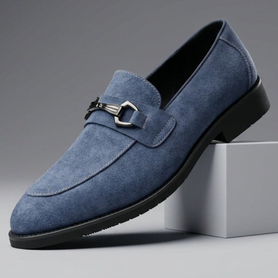 Enzo | Suede Business Casual Loafers with Metal Detail
