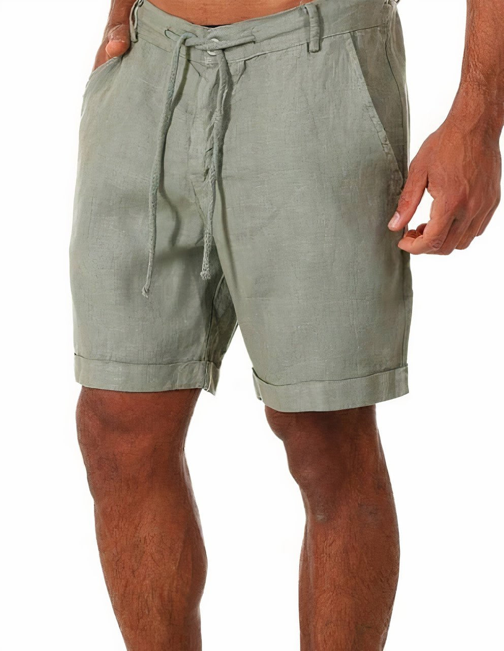 Matteo | Linen Drawstring Shorts with Cuffed Hem