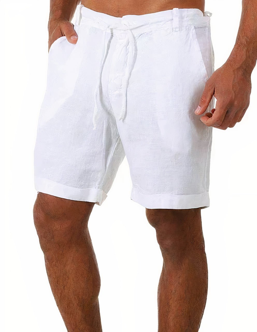Matteo | Linen Drawstring Shorts with Cuffed Hem