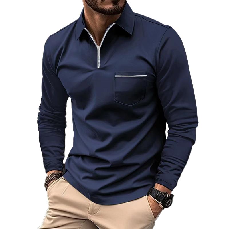 Jeremiah | Men's Long Sleeve Zip Polo Chest Pocket
