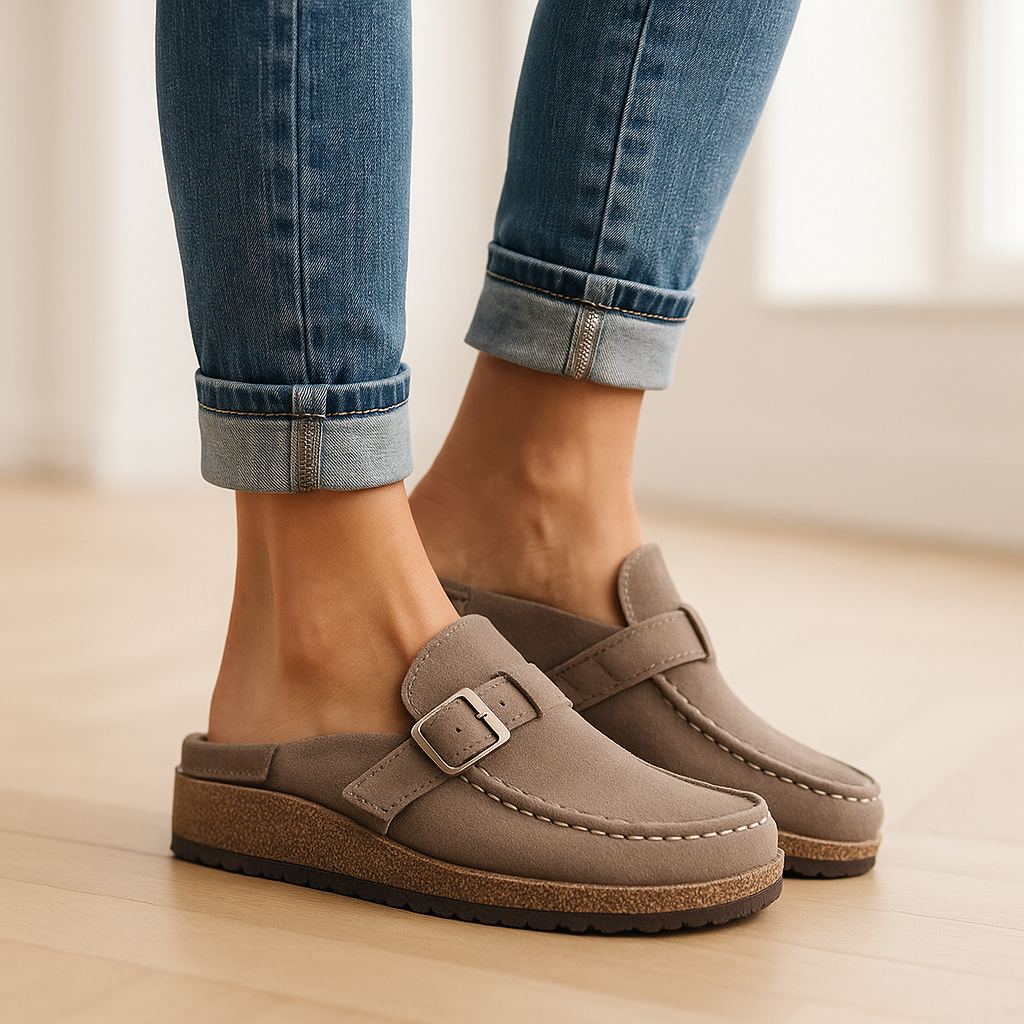 Camille | Elegant Buckle Slip-On Clogs