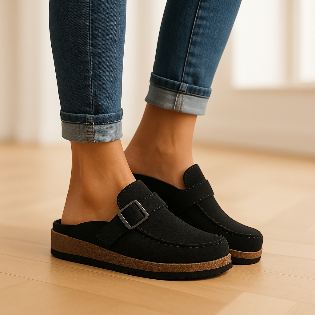 Camille | Elegant Buckle Slip-On Clogs