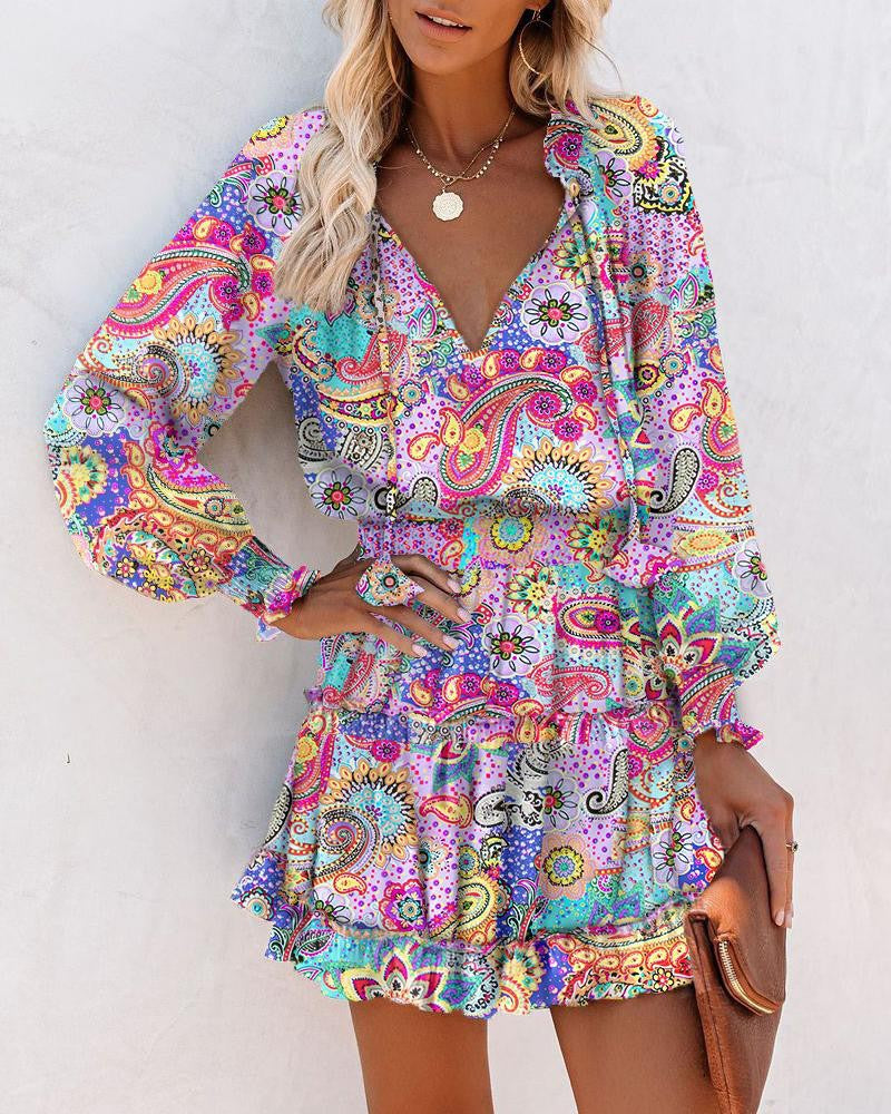 Zahara | Floral Long Sleeve Mini Dress
