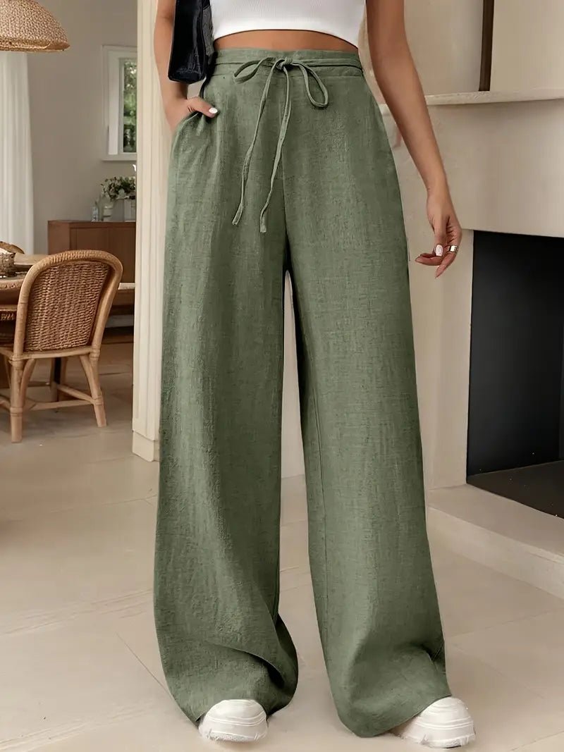 Arlena | High-Waisted Drawstring Wide-Leg Trousers