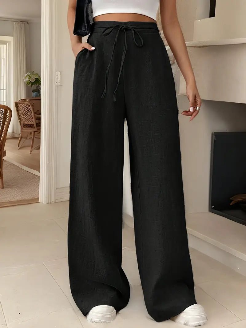 Arlena | High-Waisted Drawstring Wide-Leg Trousers