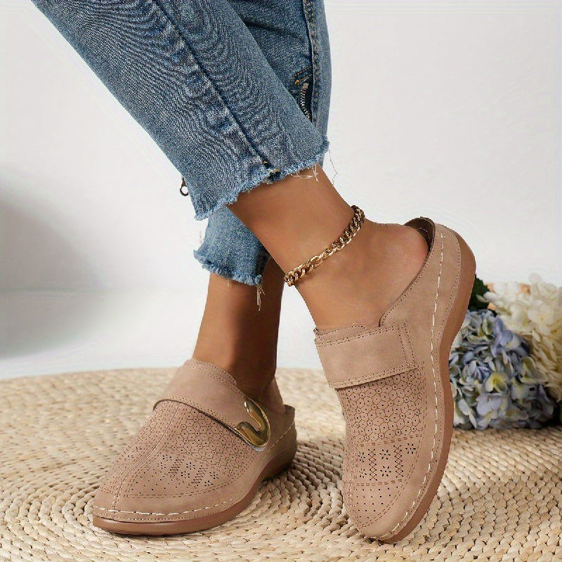 Maeve | Perforated Buckle Mule Loafers