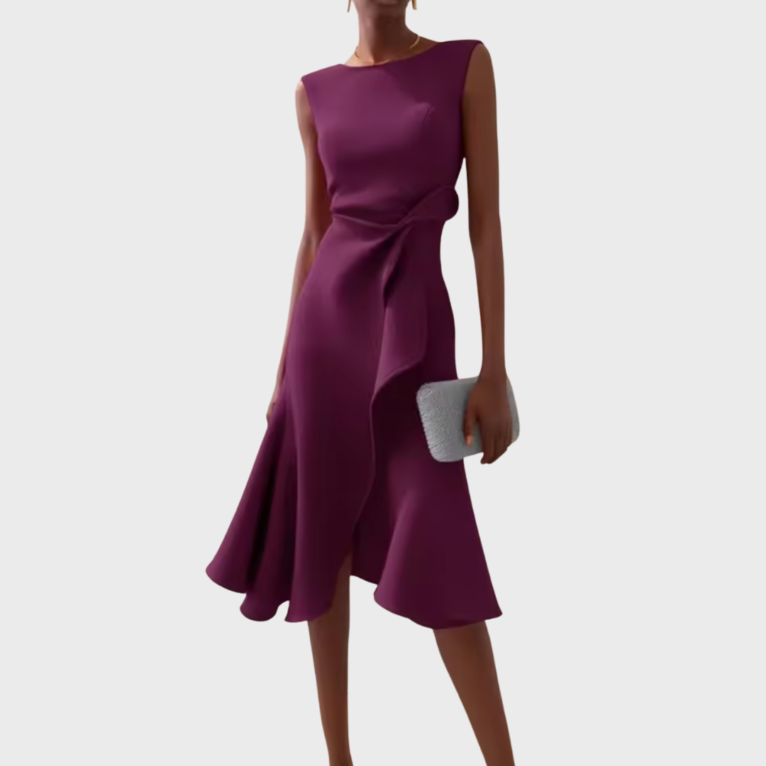 Aurora | Sleeveless Cocktail Midi Dress Wedding Guest Dress