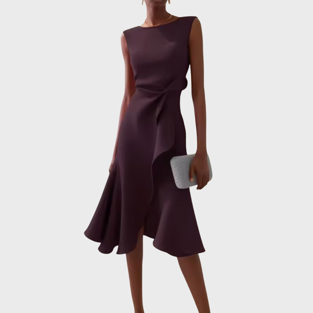Aurora | Sleeveless Cocktail Midi Dress Wedding Guest Dress