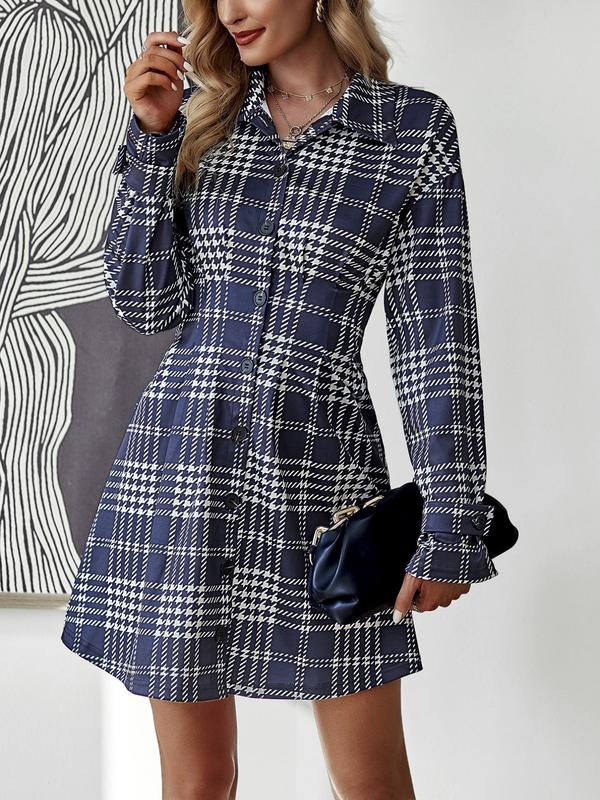 MARIA™ - Elegant Slimming Check Dress for Autumn &amp; Winter