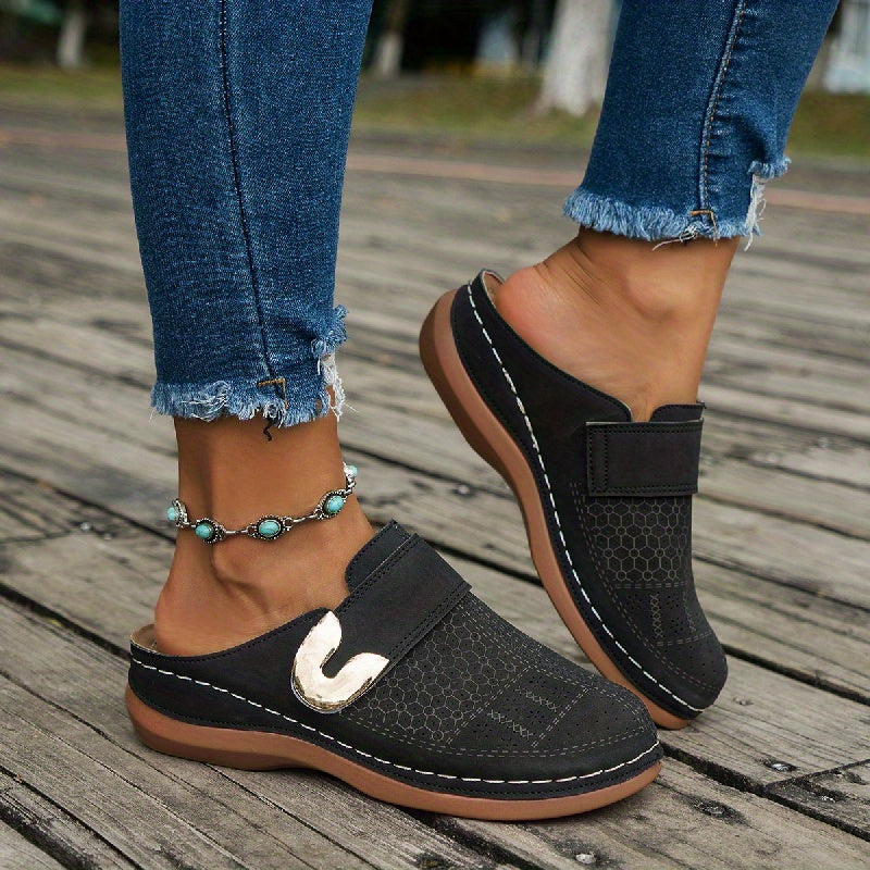 Maeve | Perforated Buckle Mule Loafers