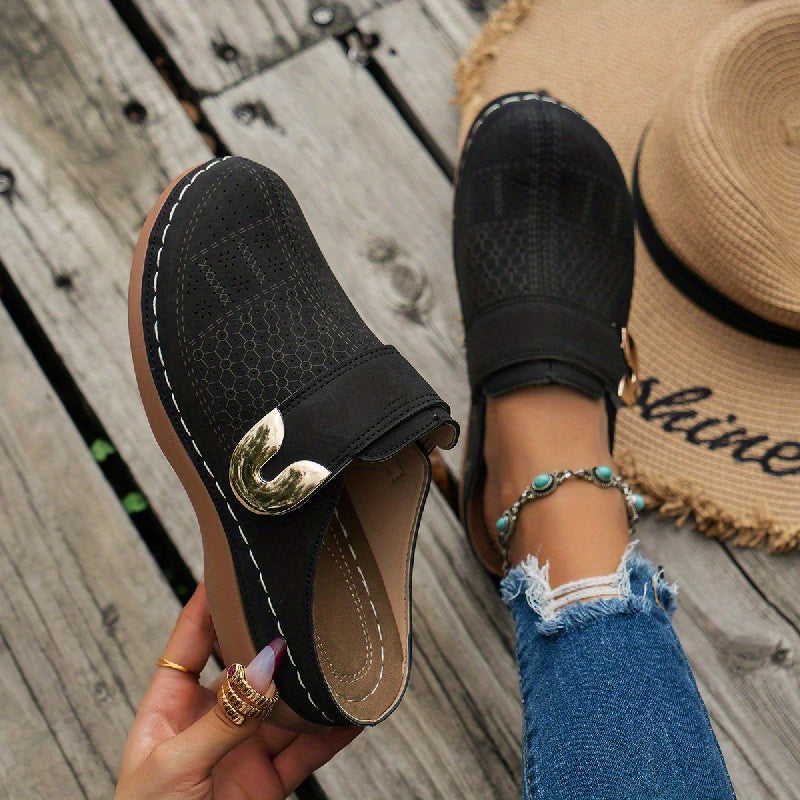 Maeve | Perforated Buckle Mule Loafers