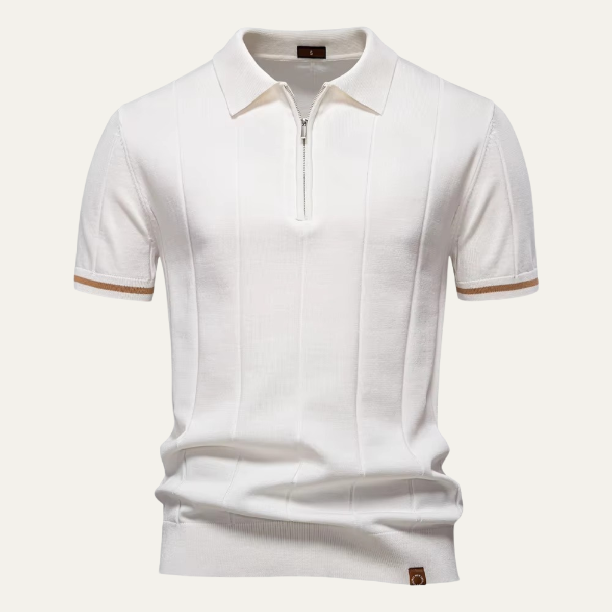 Ashton | Men's Short Sleeve Zip Knit Polo Shirt