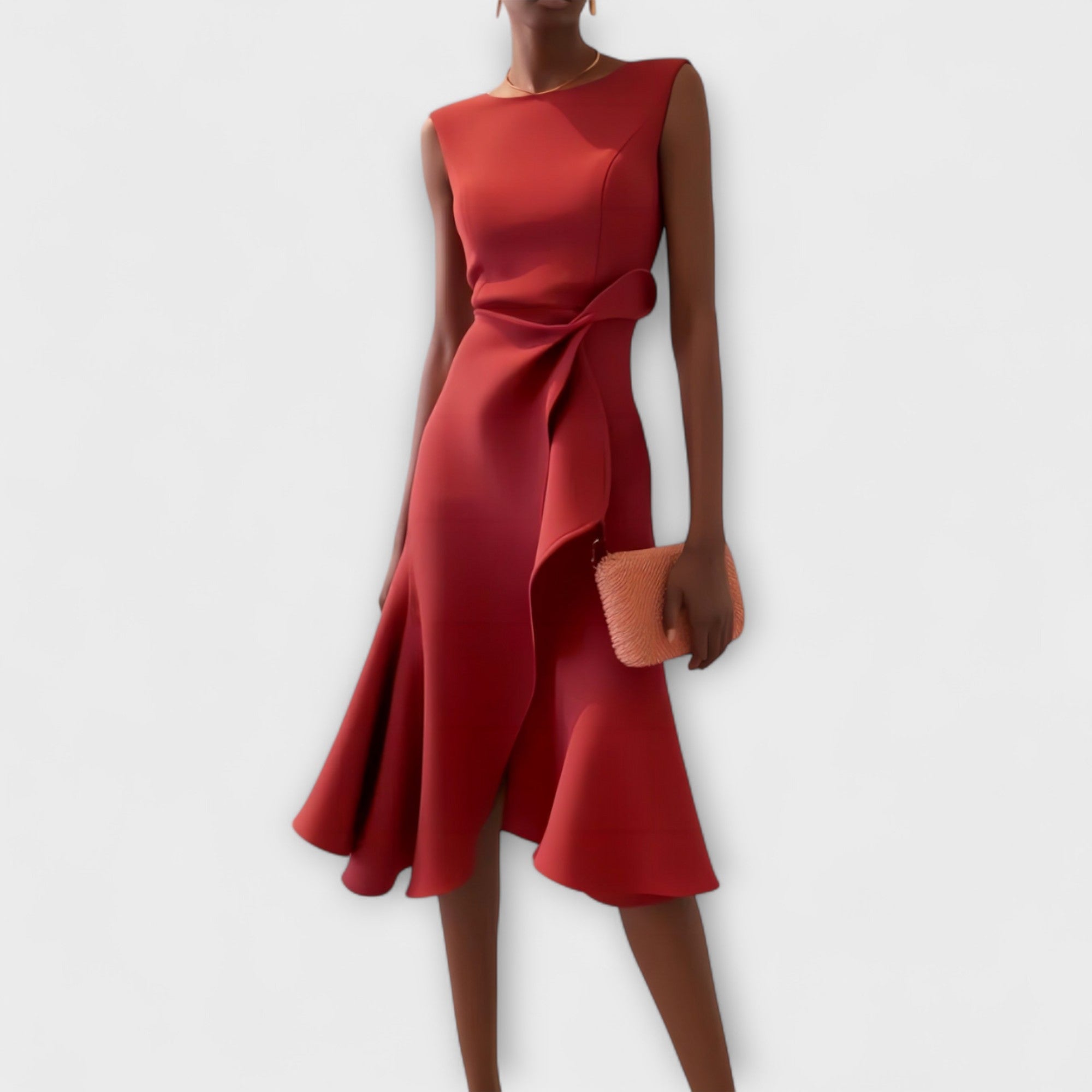 Aurora | Sleeveless Cocktail Midi Dress Wedding Guest Dress