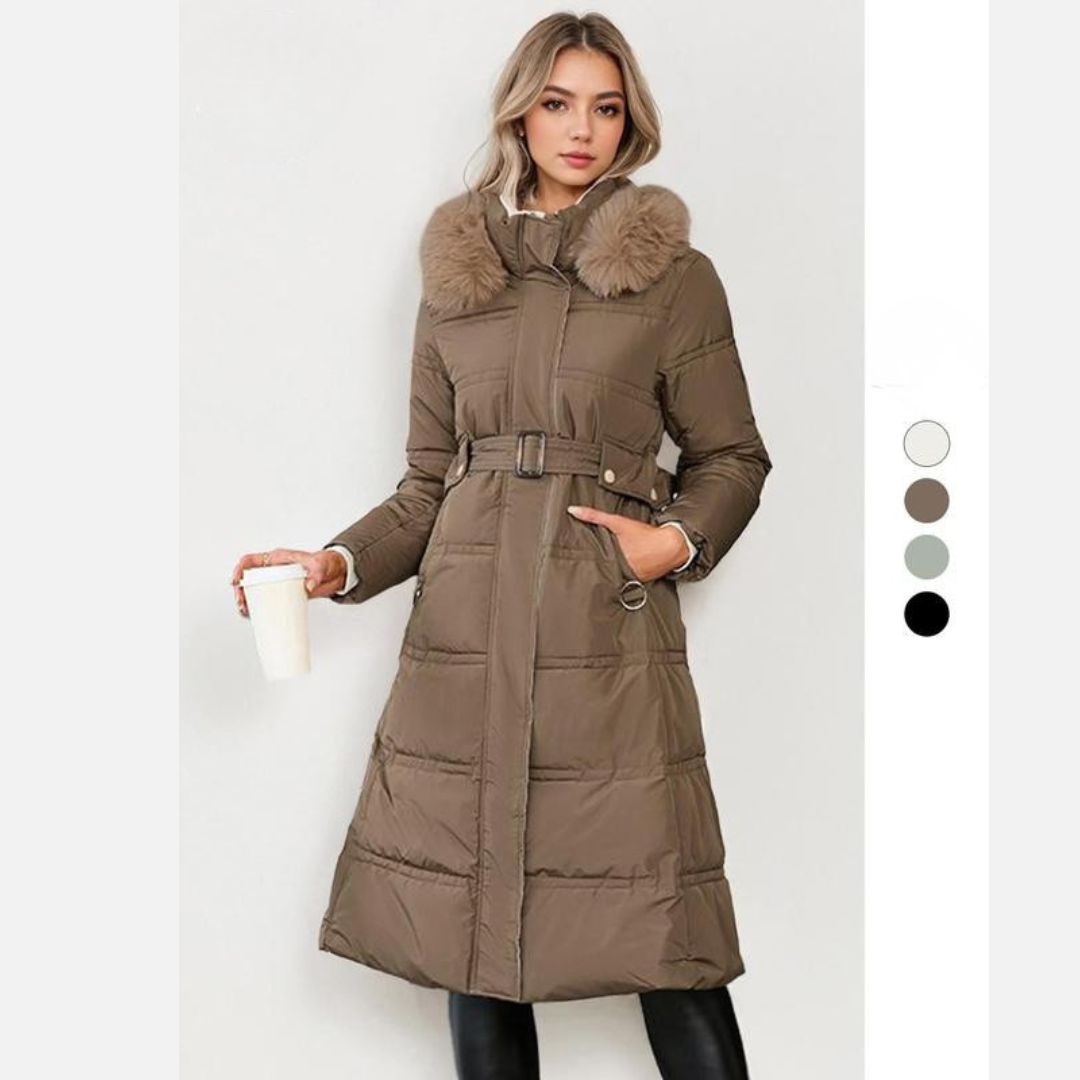 LEYLA™ - Stylish Plush Coat with Waist Tie for Cozy Fall &amp; Winter
