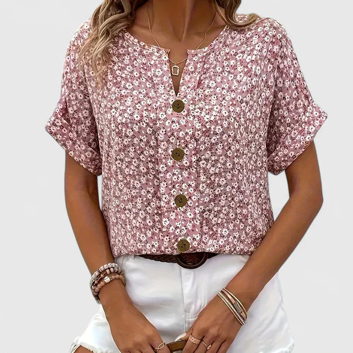 Faylora | Stylish Floral Button Blouse