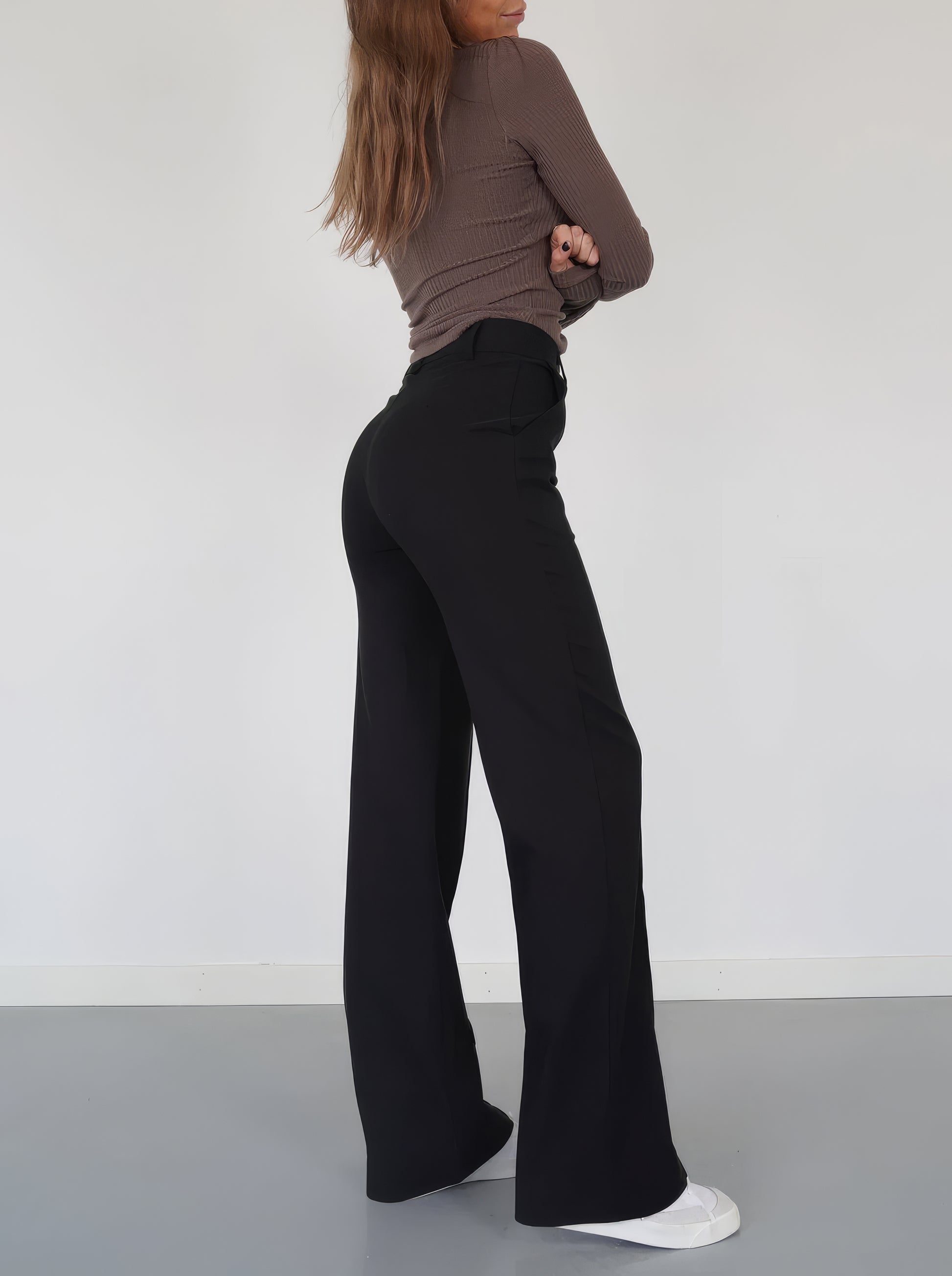 Elara | High Waisted Tailored Wide Leg Pants