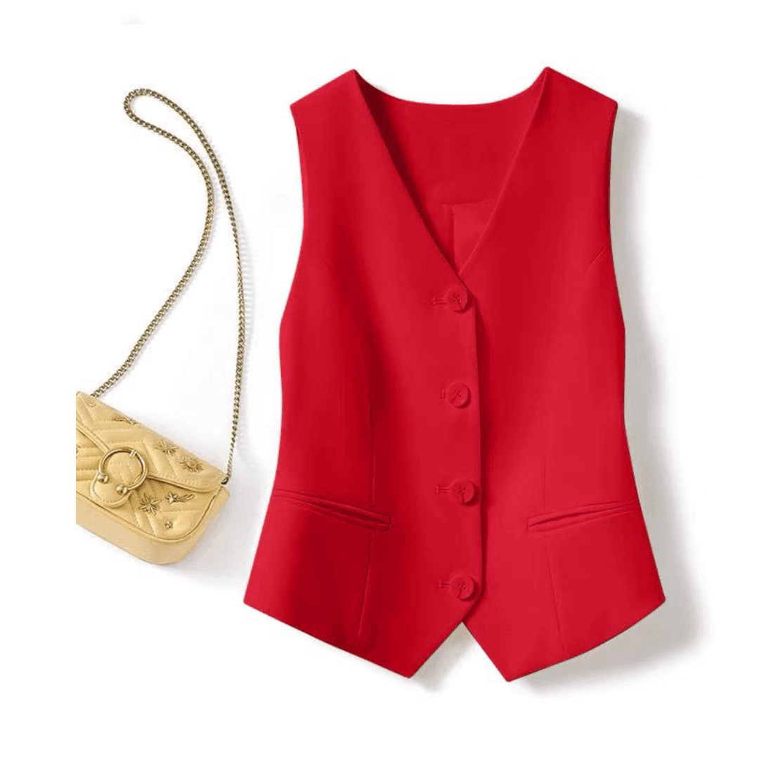 ZARINA™ – Classy Sleeveless Button-Front Suit Vest