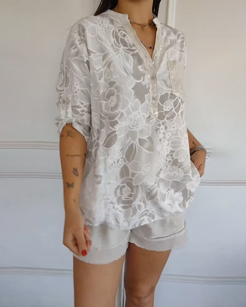Rowella | Elegant Floral Pocket Blouse